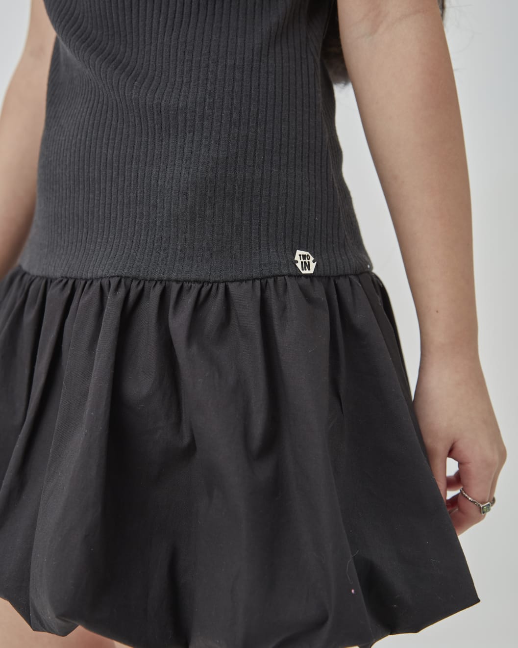 Vestido Balonê Preto TWOIN