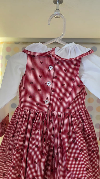 Vestido Bebê Corações Vermelho Buá