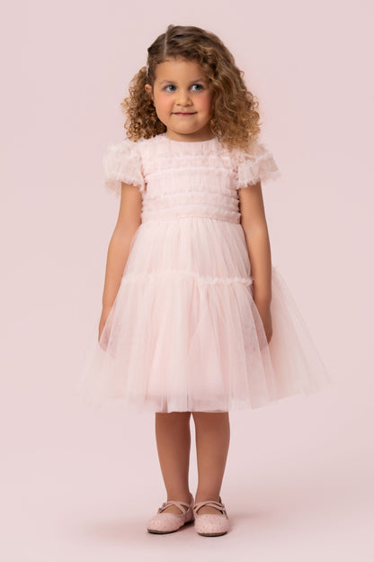 Vestido Infantil Manga Babados Petit Cherie