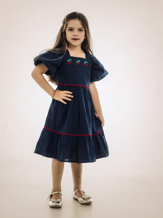 Vestido Infantil Marinho Cereja Buá