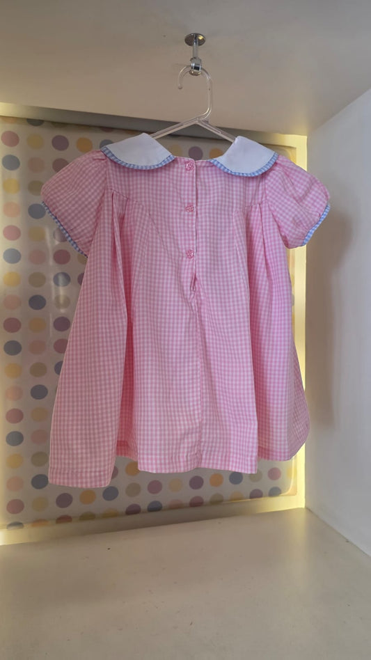 Vestido Bebê Xadrez Rosa Buá