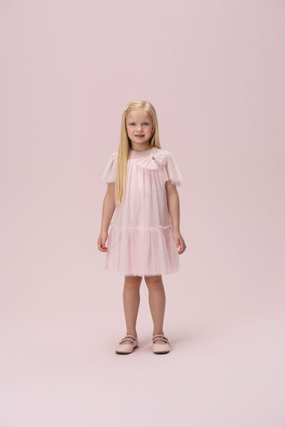 Vestido Infantil Laço Tule Petit Cherie