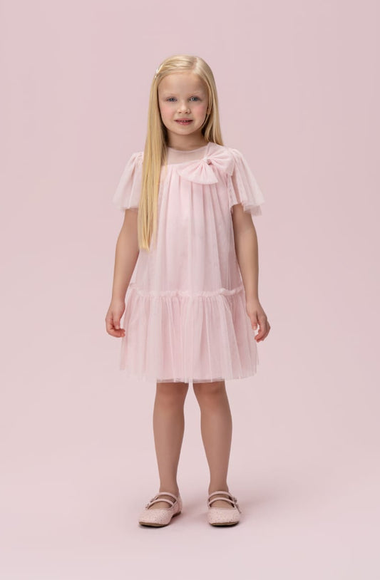 Vestido Infantil Laço Tule Petit Cherie