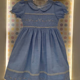 Vestido Infantil Azul Bordado Buá