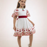 Vestido Infantil Cereja Barrado Buá