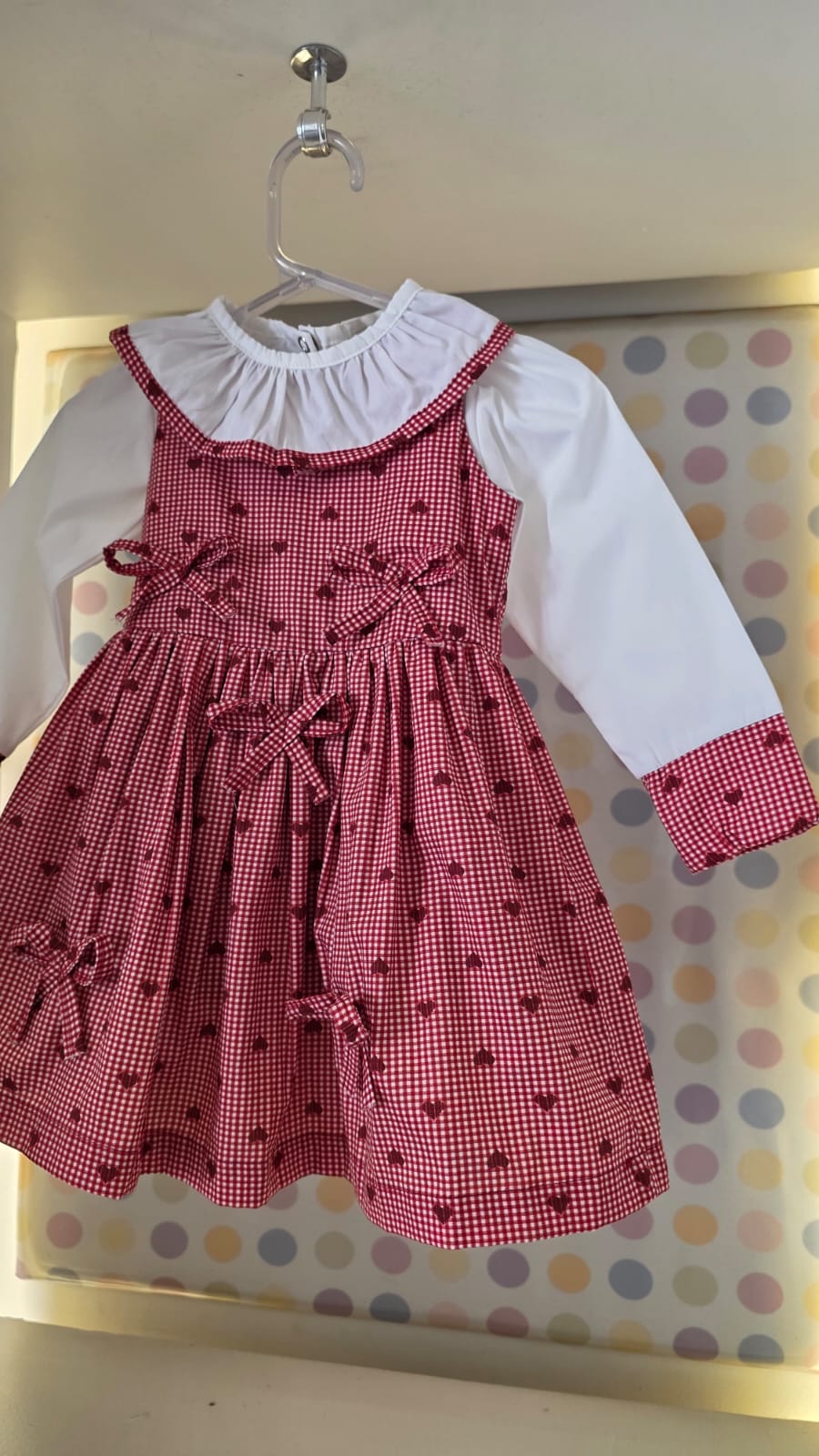 Vestido Bebê Corações Vermelho Buá