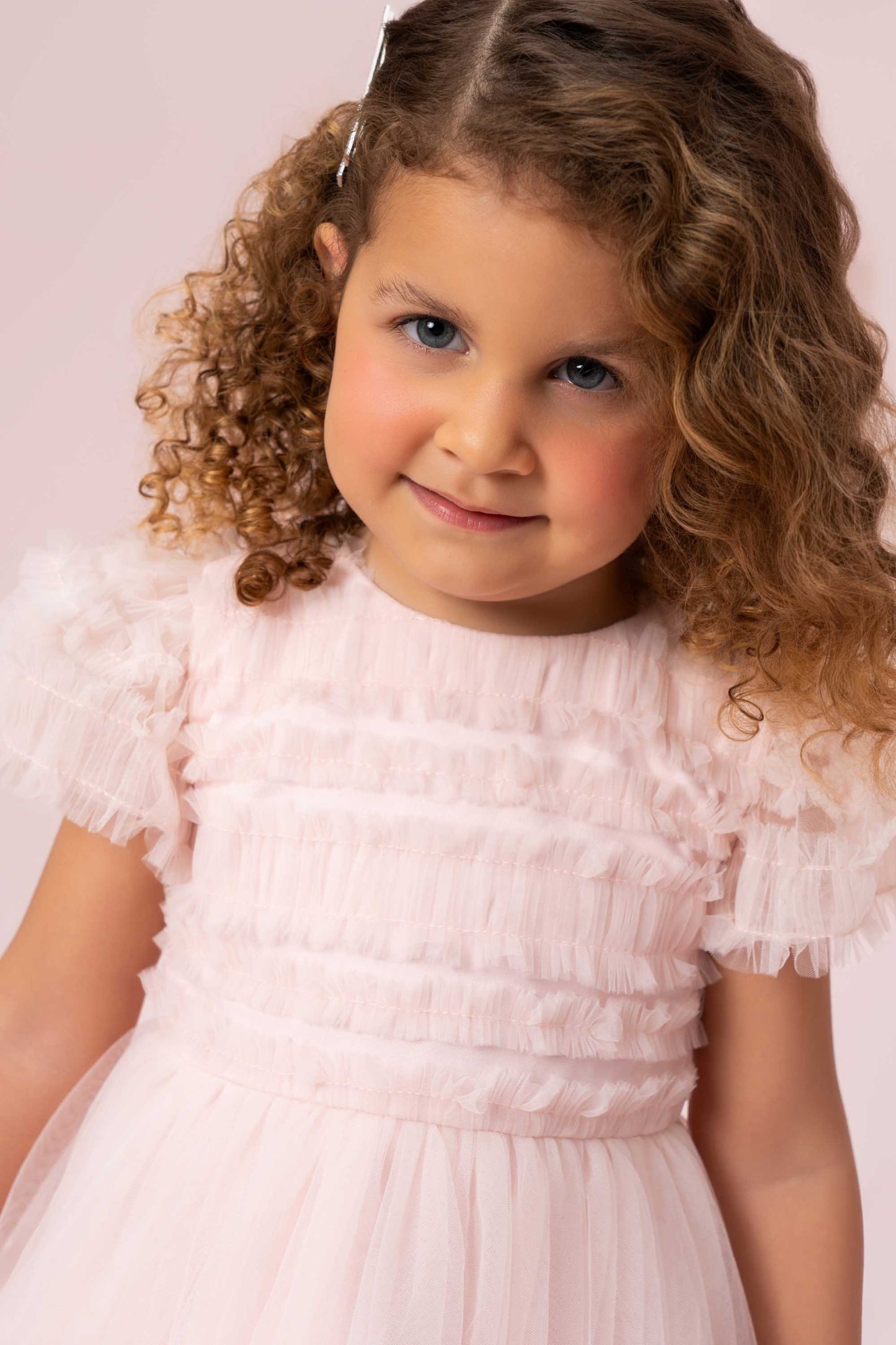 Vestido Infantil Manga Babados Petit Cherie