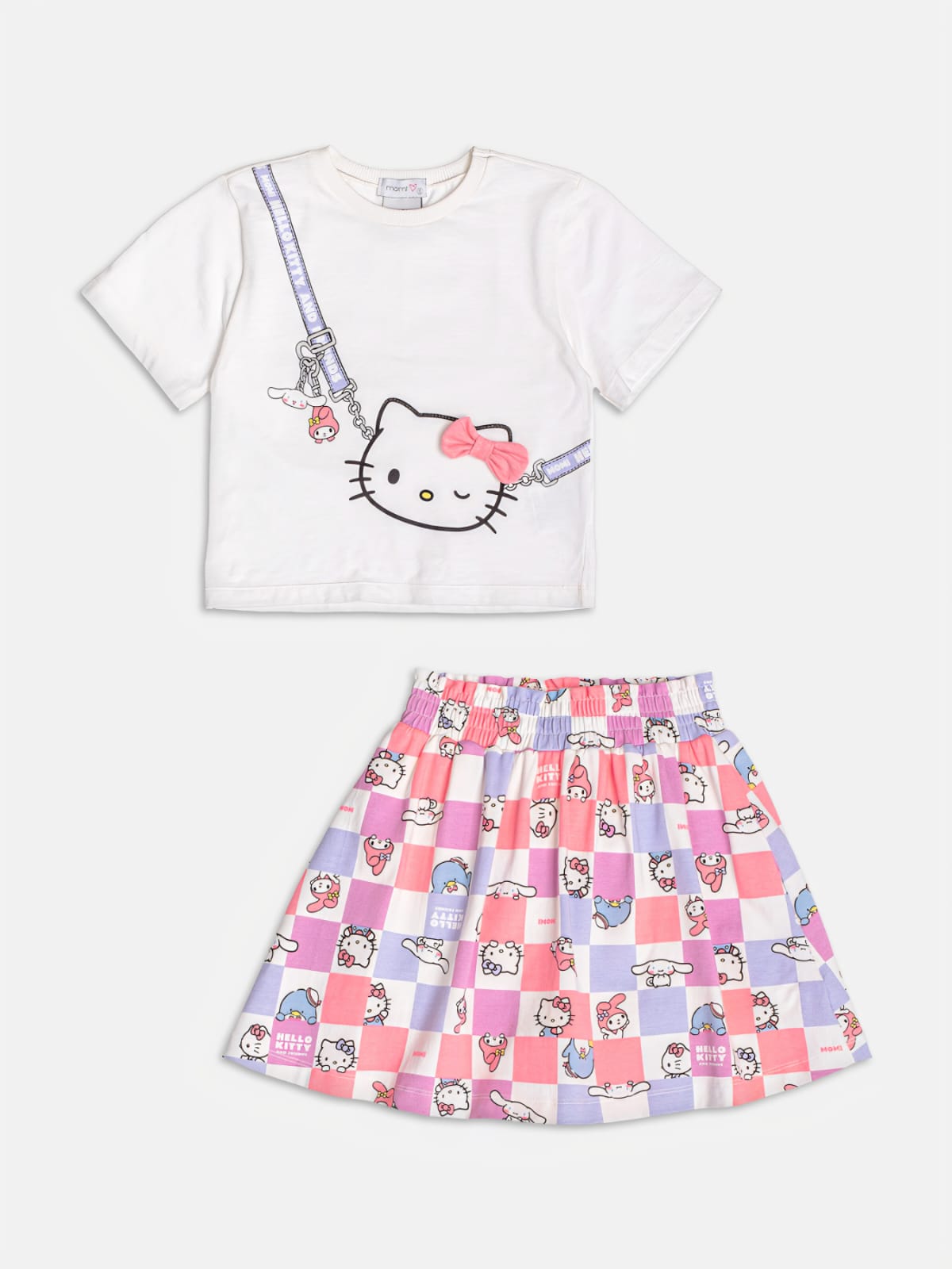 Conjunto Quadriculado Hello Kitty Momi