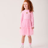Vestido Infantil Rosa Tule Bimbi