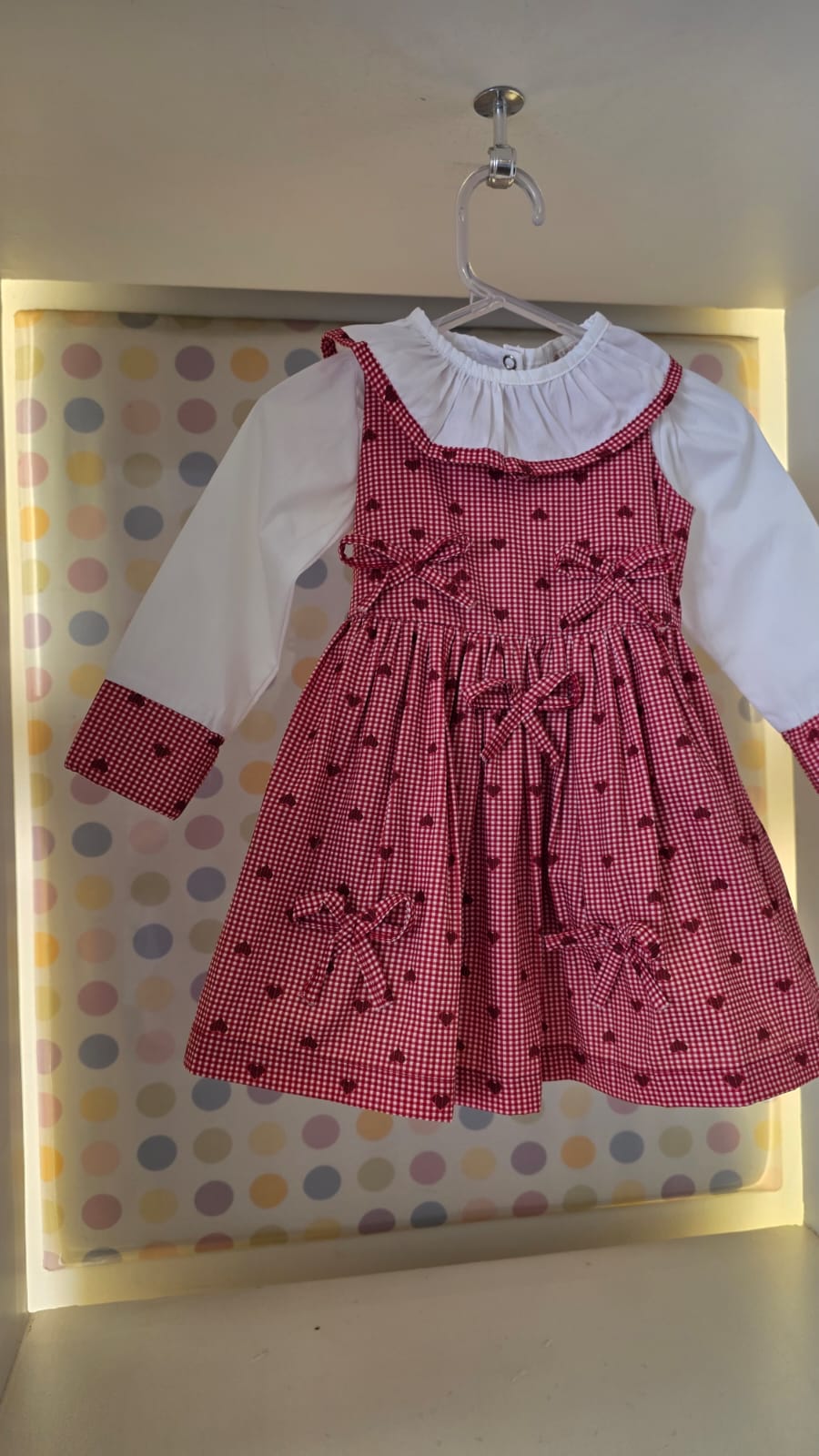 Vestido Bebê Corações Vermelho Buá