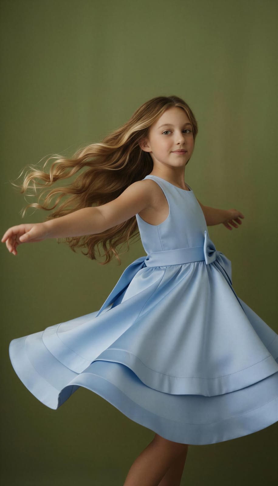 Vestido Infantil Saia Dupla Azul Buá