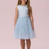 Vestido Infantil Azul Textura Petit Cherie
