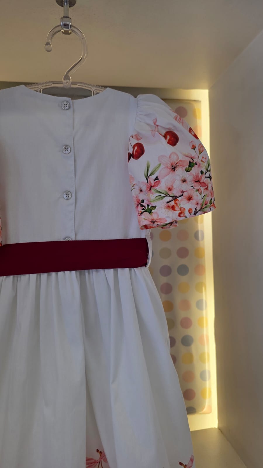 Vestido Infantil Cereja Barrado Buá