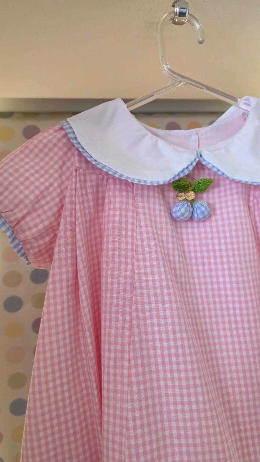 Vestido Bebê Xadrez Rosa Buá