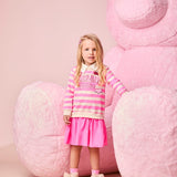 Vestido Infantil Listrado Rosa Momi