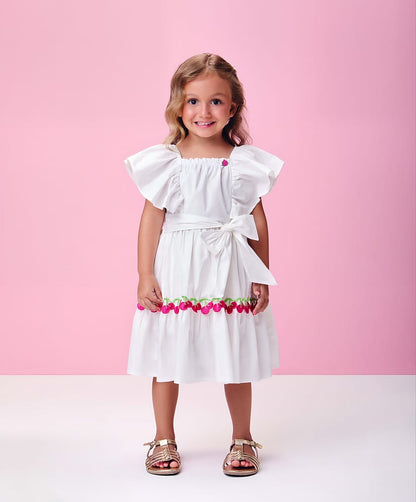 Vestido Tricoline Cerejas Momi
