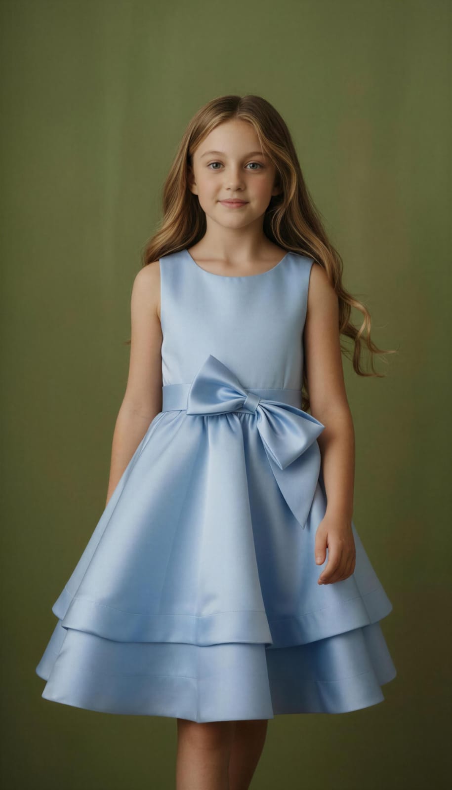 Vestido Infantil Saia Dupla Azul Buá