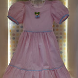 Vestido Infantil Xadrez Rosa Buá