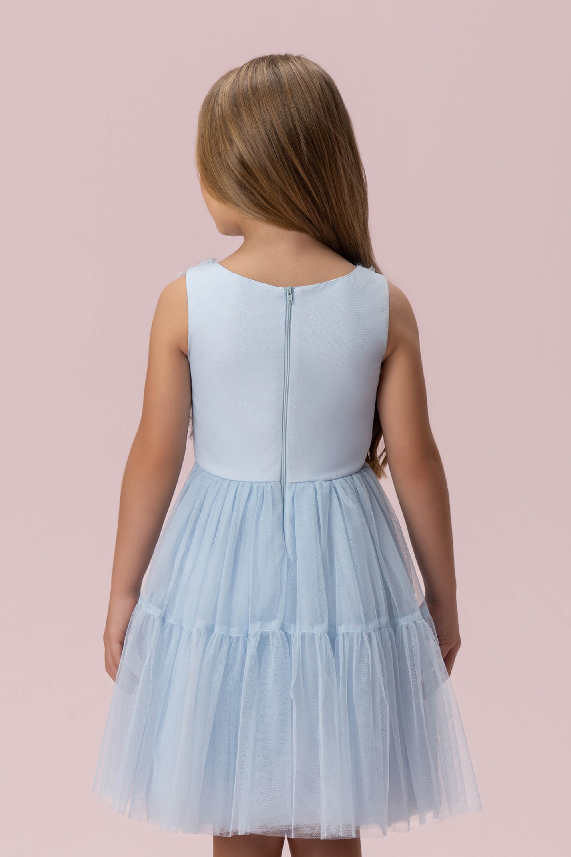 Vestido Infantil Azul Textura Petit Cherie
