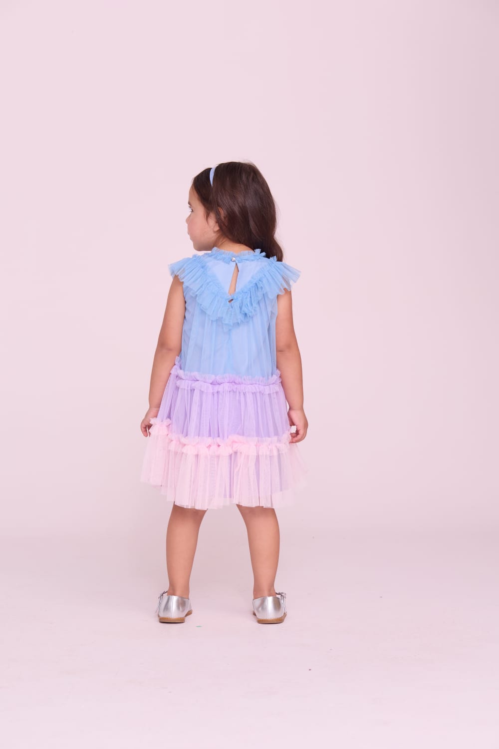 Vestido Infantil Tule Tricolor Buá