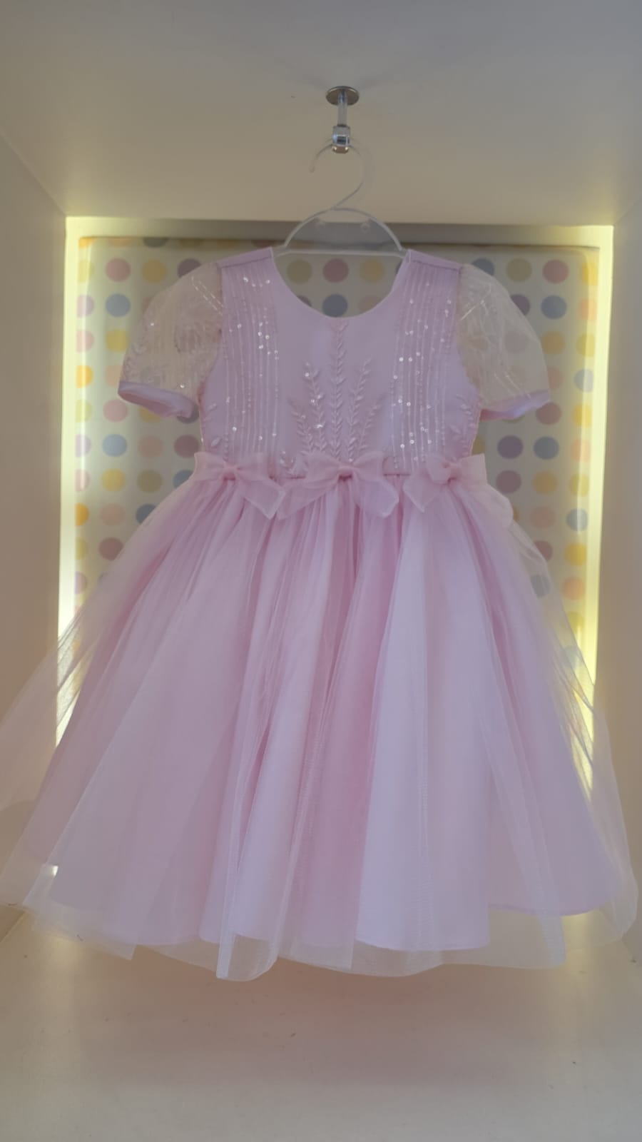 Vestido Infantil Festa Rosa Bordado Buá