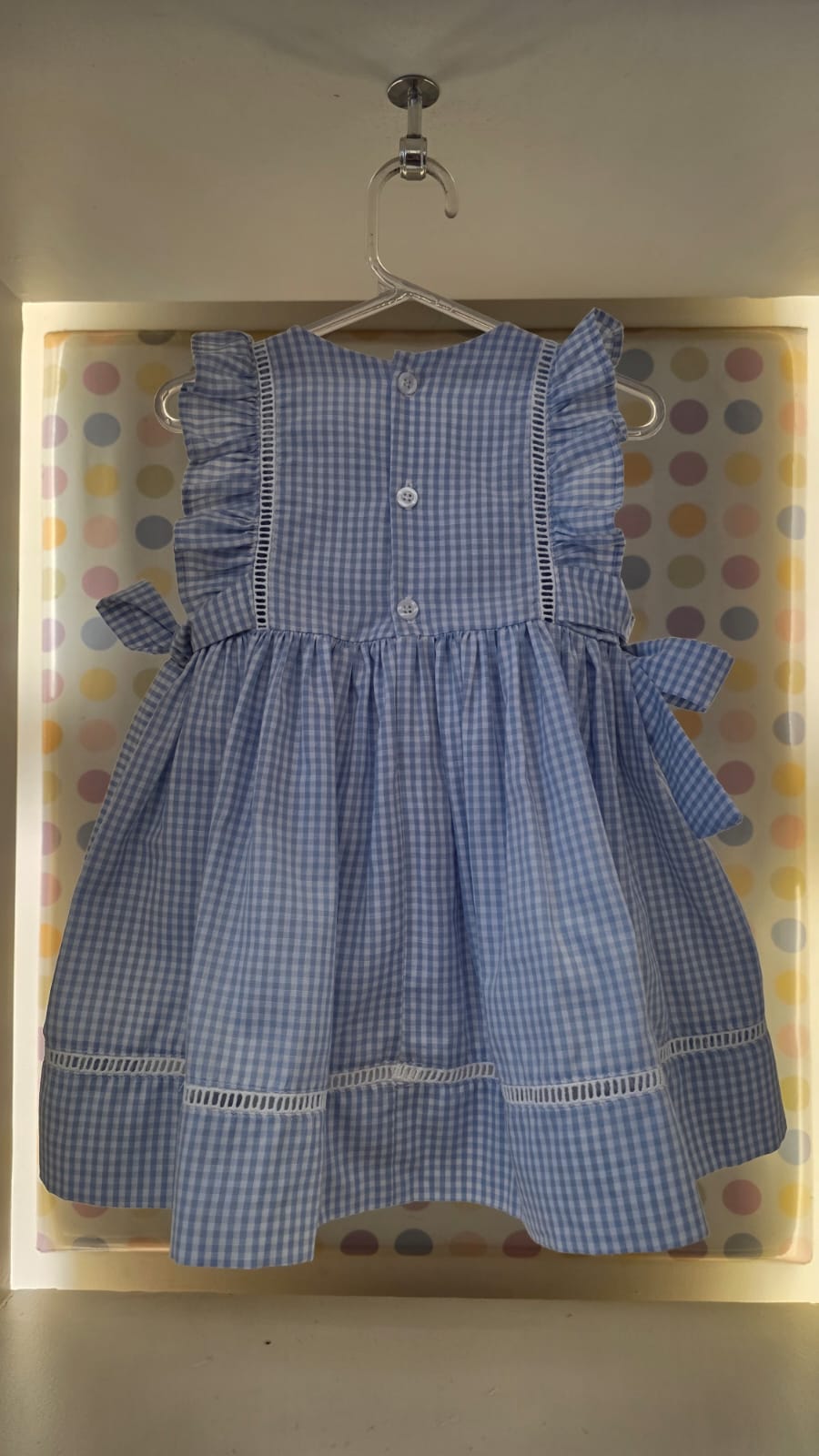Vestido Bebê Xadrez Azul Buá