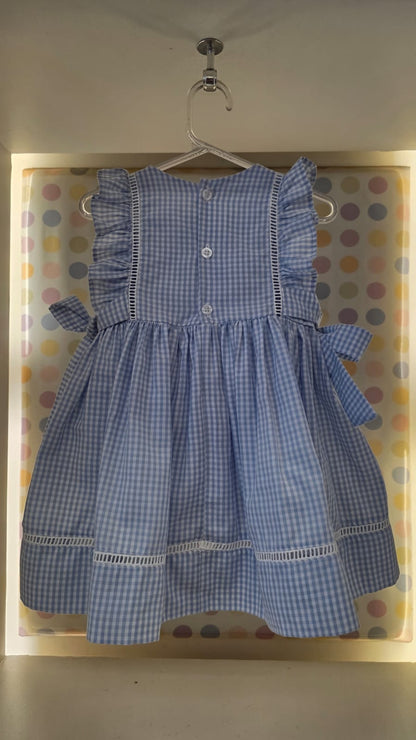 Vestido Bebê Xadrez Azul Buá