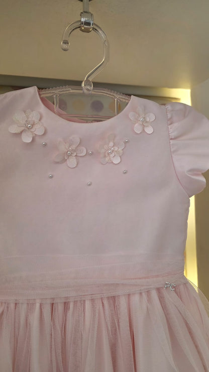 Vestido Infantil Rosa Flor Petit Cherie
