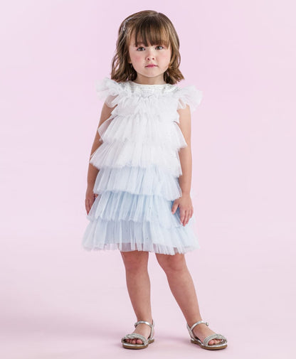 Vestido Infantil Babados Tule Petit Cherie