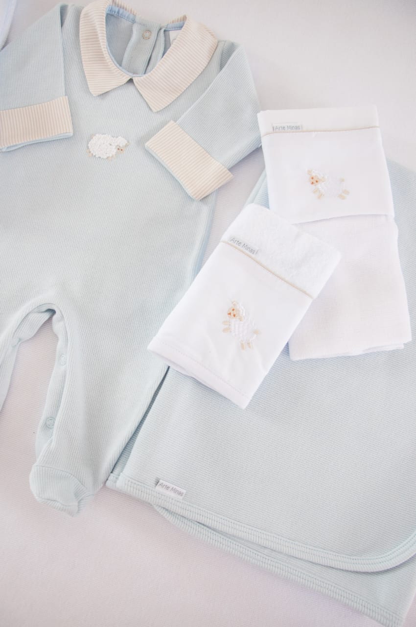 Saída Maternidade Azul Ovelha Buá