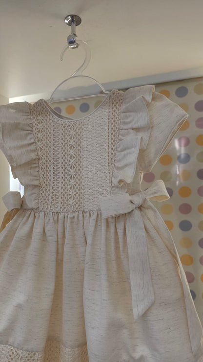 Vestido Infantil Renda Crochê Buá