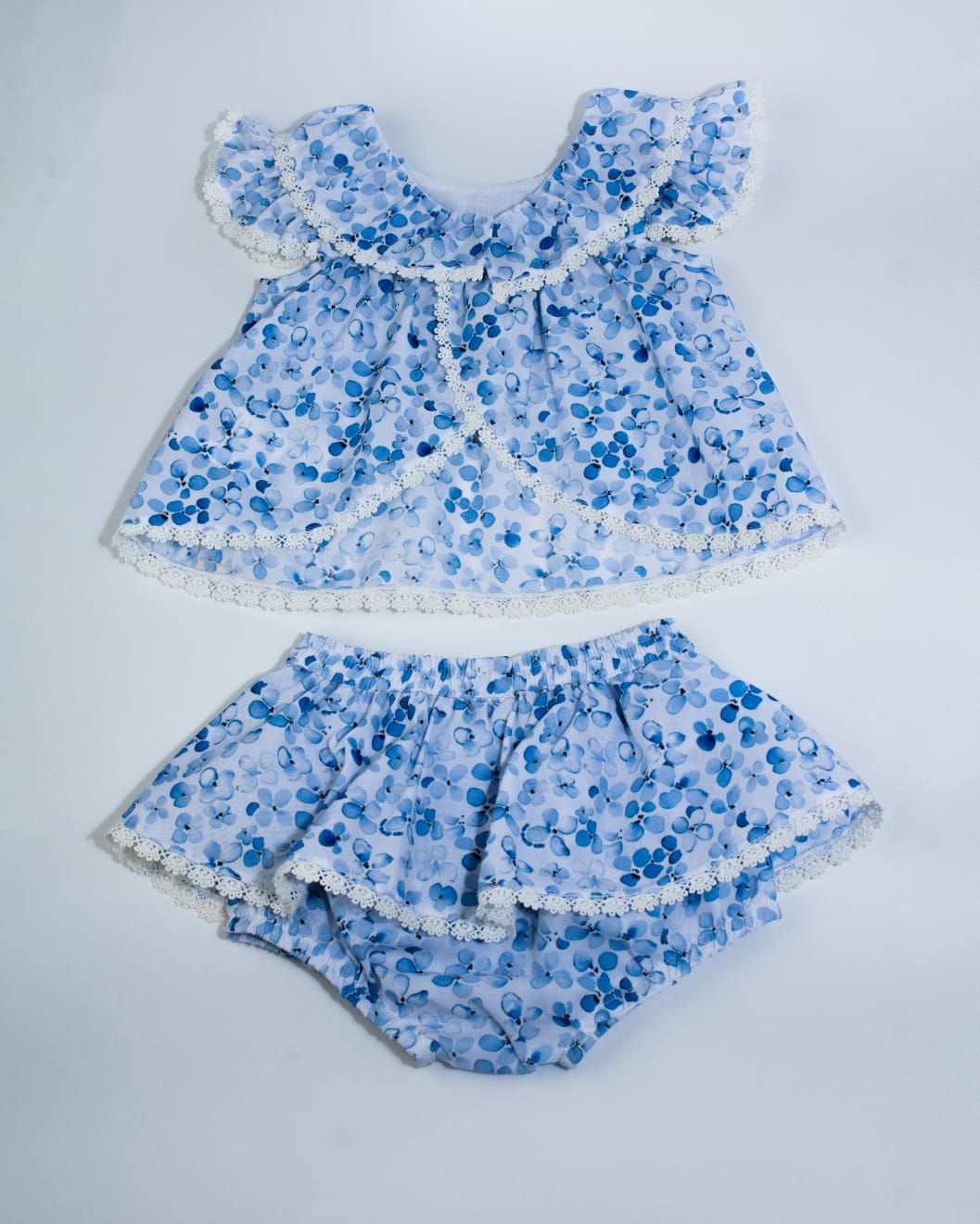 Conjunto Bebê Flores Azul UM+UM