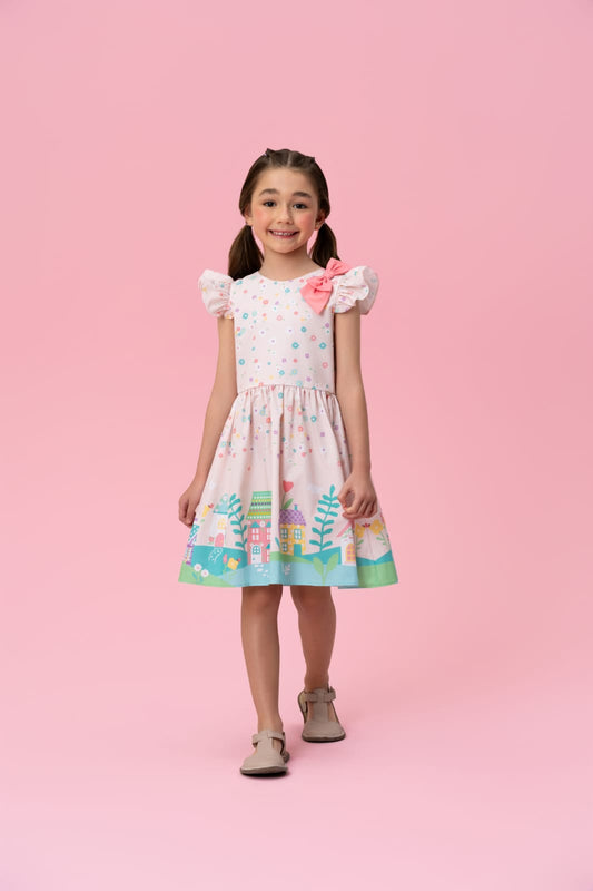 Vestido Infantil Rosa Lúdico Buá
