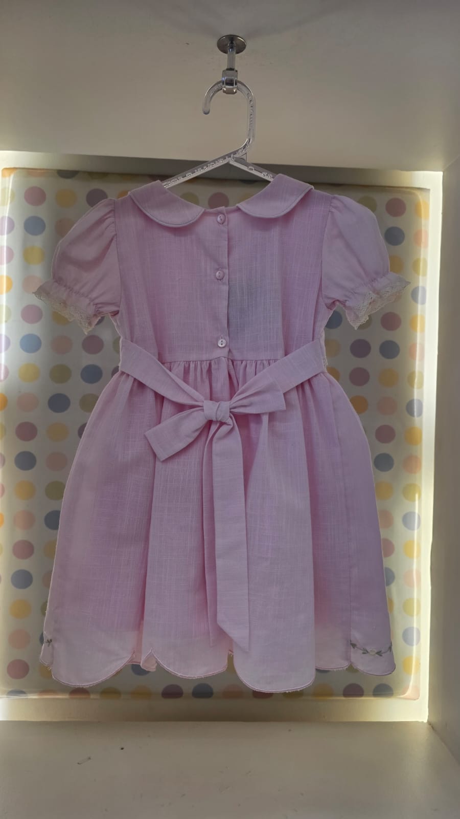 Vestido Bebê Rosa Bordado Buá