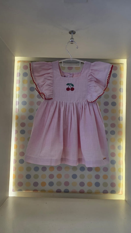 Vestido Bebê Rosa Chá Cereja Buá
