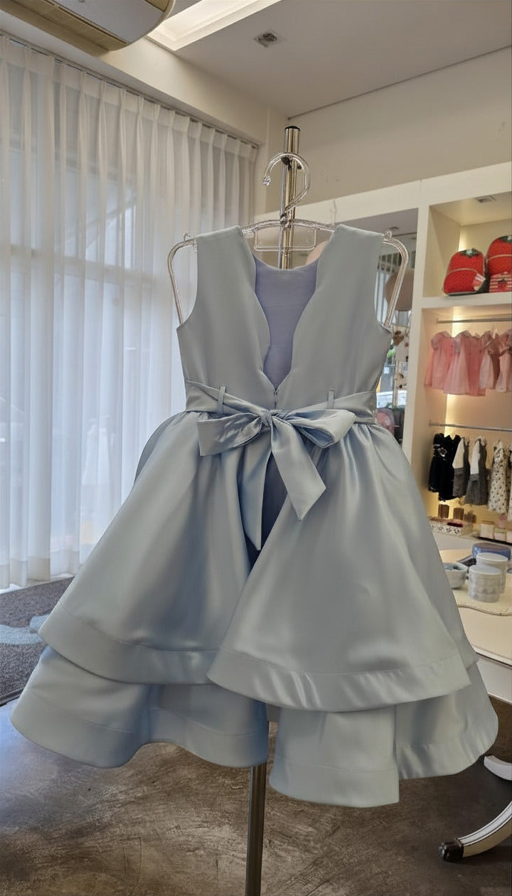 Vestido Infantil Saia Dupla Azul Buá