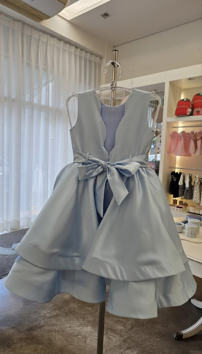 Vestido Infantil Saia Dupla Azul Buá