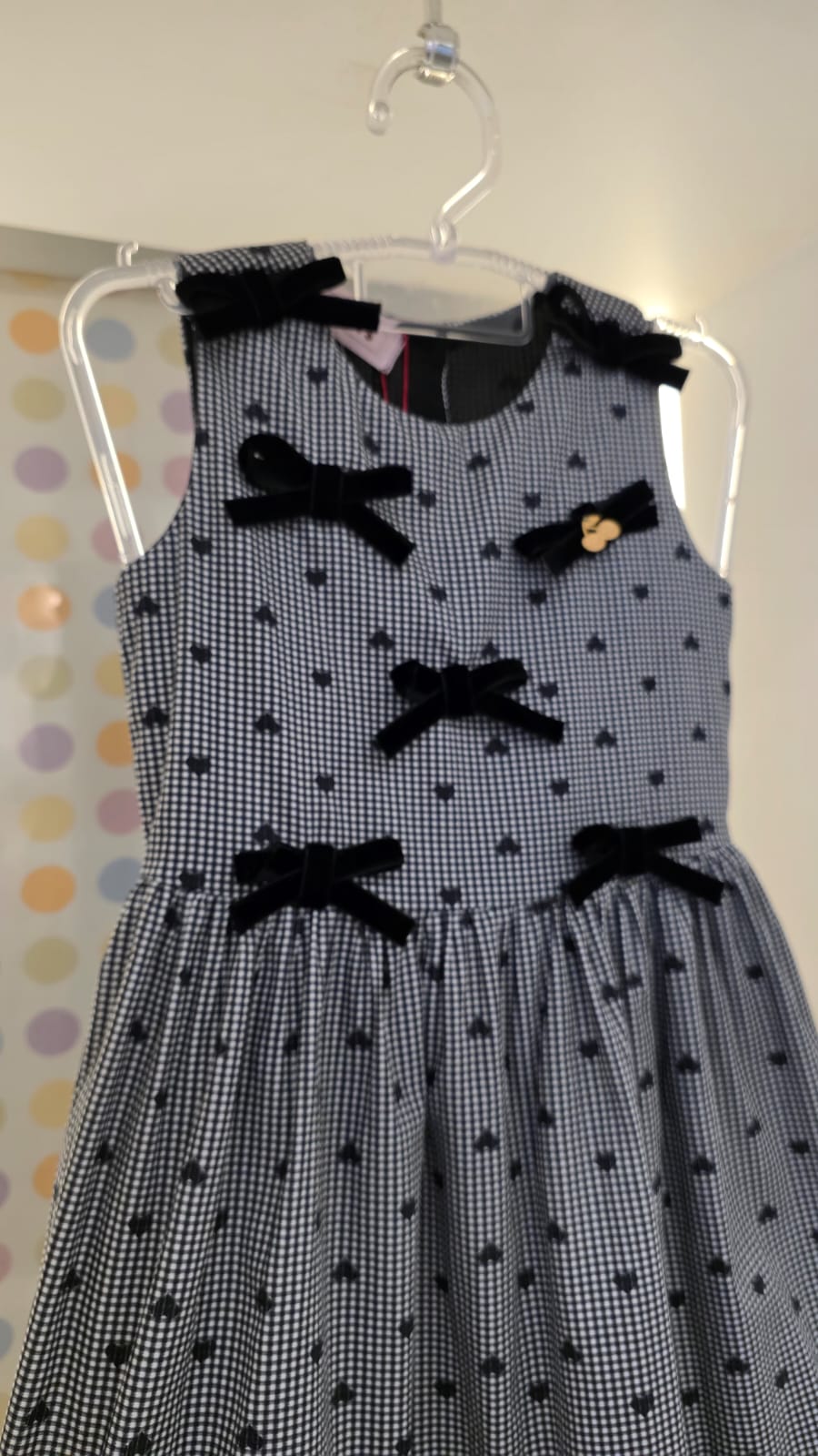 Vestido Infantil Corações Preto Buá