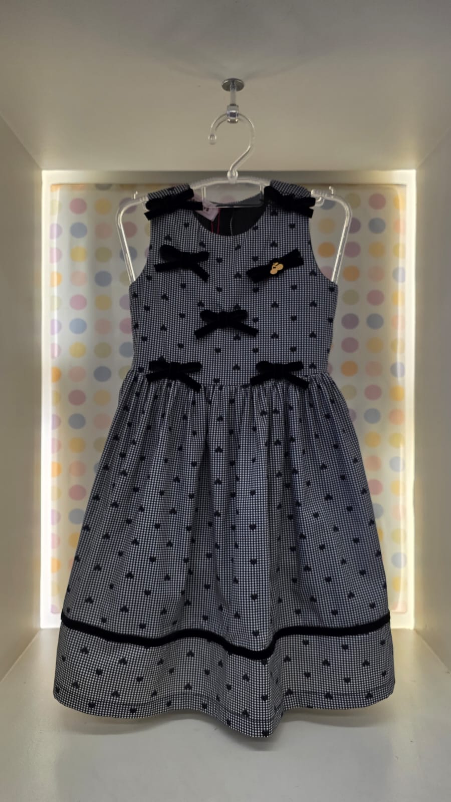 Vestido Infantil Corações Preto Buá