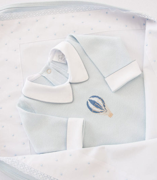 Macacão Masculino Bebê Balão Azul Buá