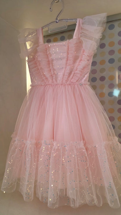 Vestido Infantil Rosa Coral Petit Cherie