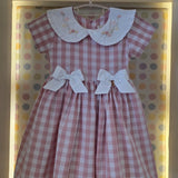 Vestido Bebê Xadrez Rosa Buá