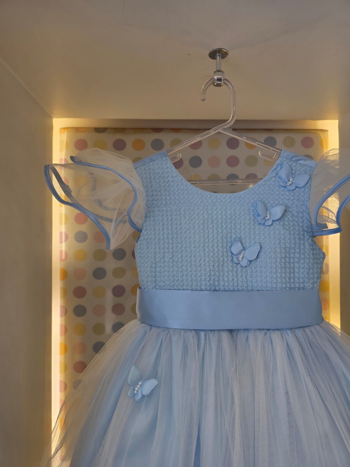 Vestido Infantil Azul Borboleta Buá