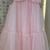 Vestido Infantil Rosa Gola Laço Petit Cherie