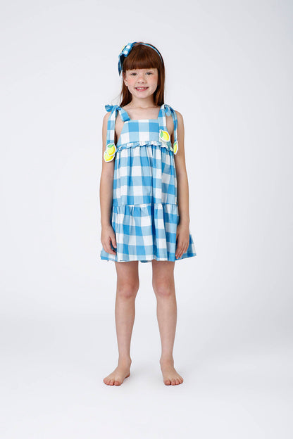 Vestido Infantil Lívia Vichy Limão Siri