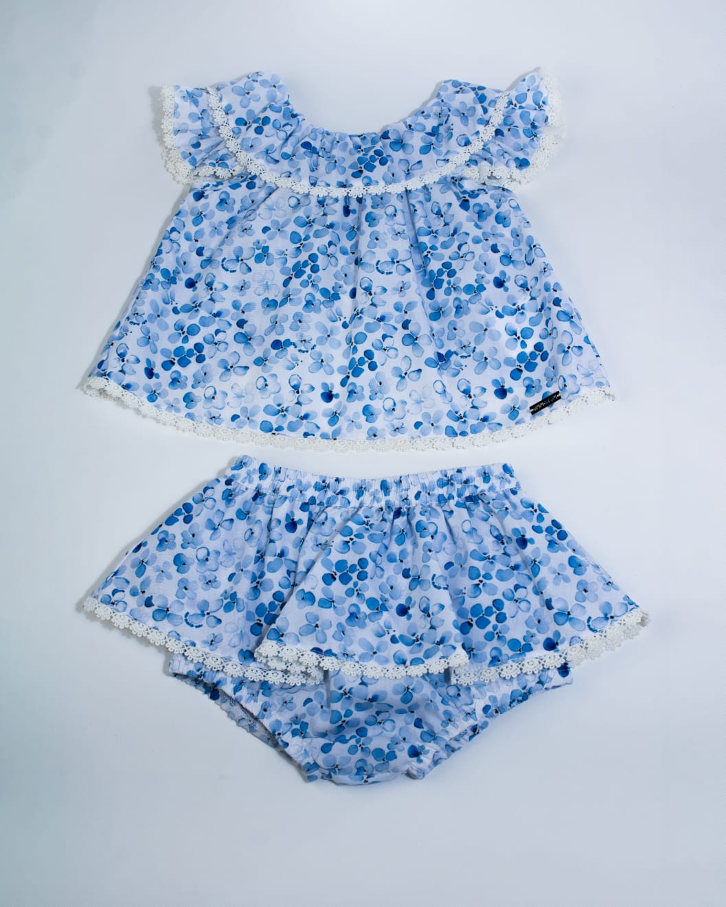 Conjunto Bebê Flores Azul UM+UM