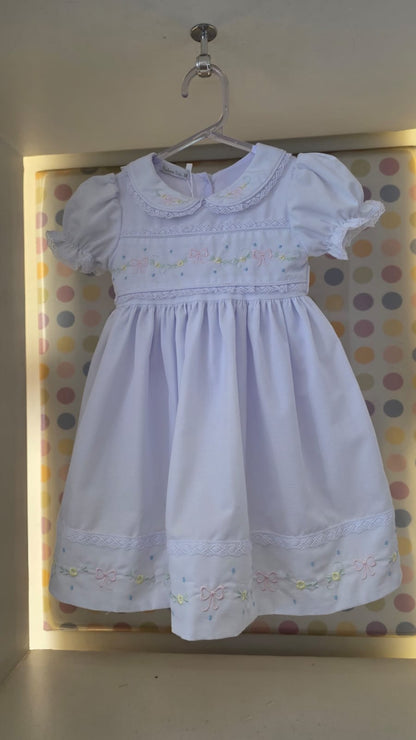 Vestido Bebê Branco Bordado Buá