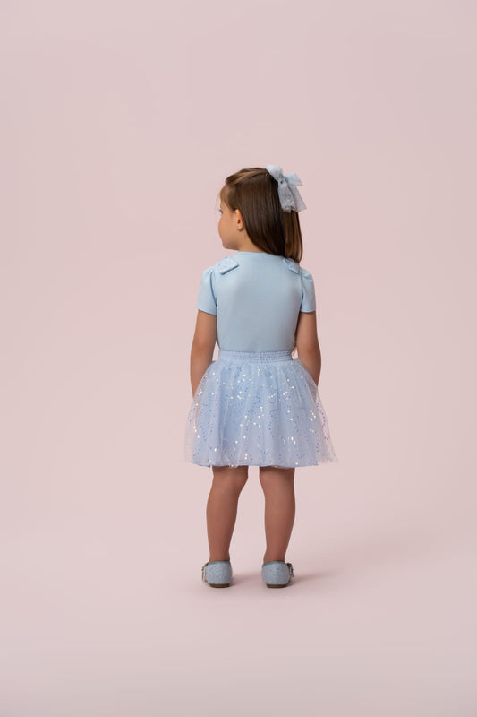 Conjunto Infantil Azul Paetê Petit Cherie