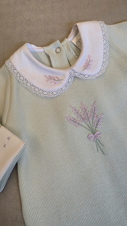 Macacão Bebê Lavanda Verde Buá