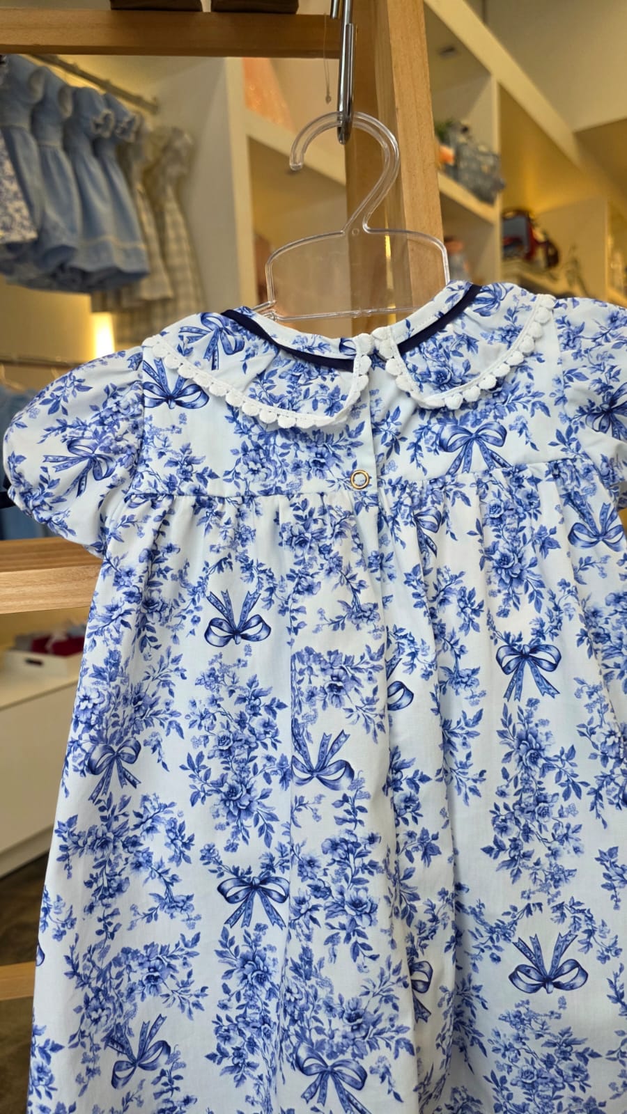 Vestido Bebê Azul Azulejo Buá